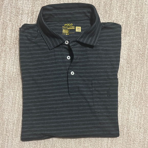 Polo Ralph Lauren Performance Men's L Striped Polo Shirt - Golf Activewear - Picture 1 of 10